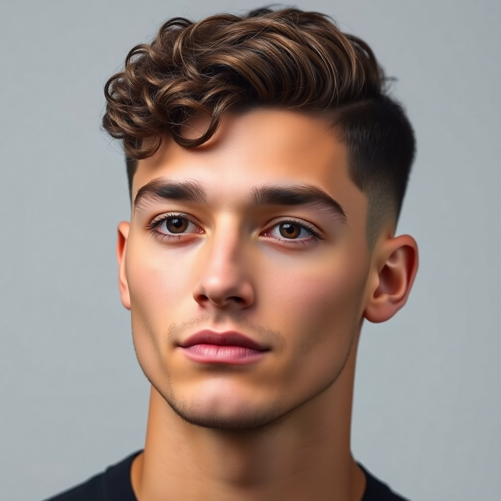 Curly French Crop With Temple Fade