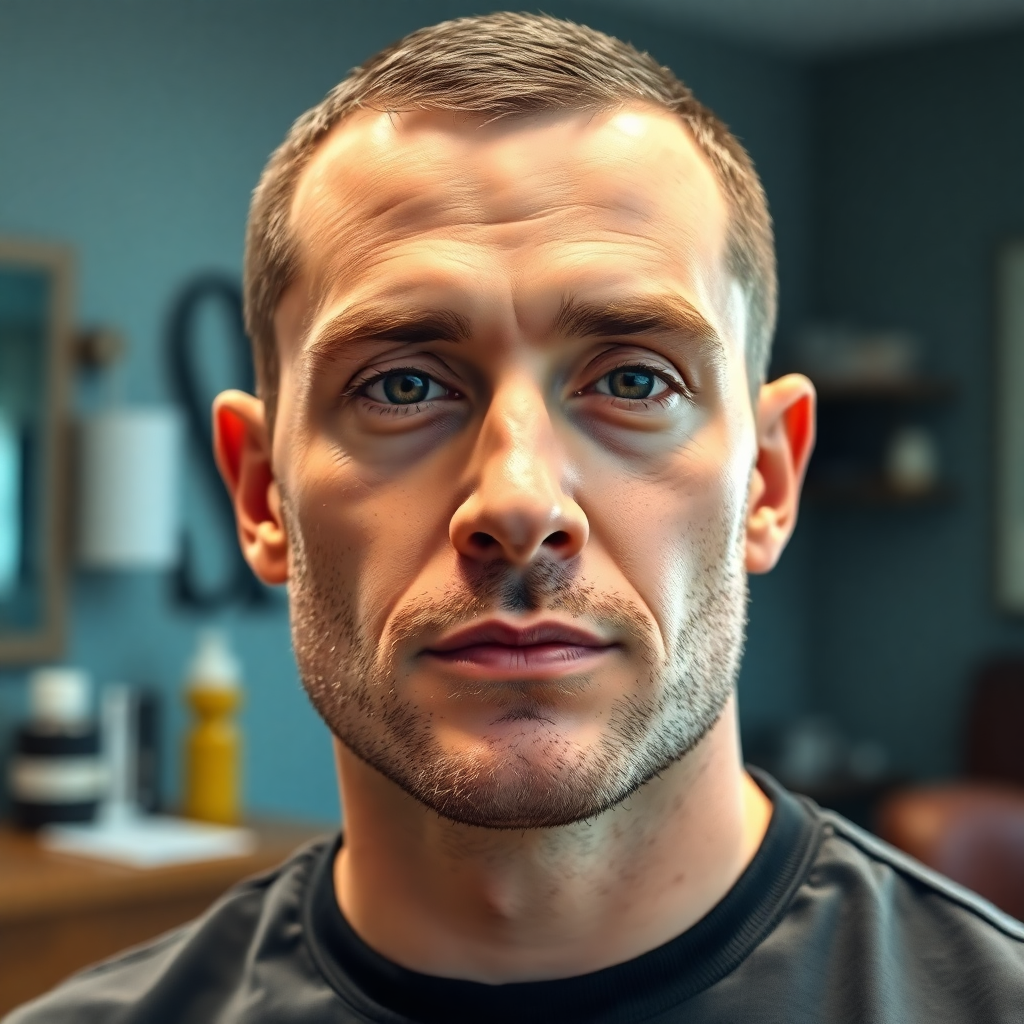 Number Two Burr Cut With Tapered Sideburns