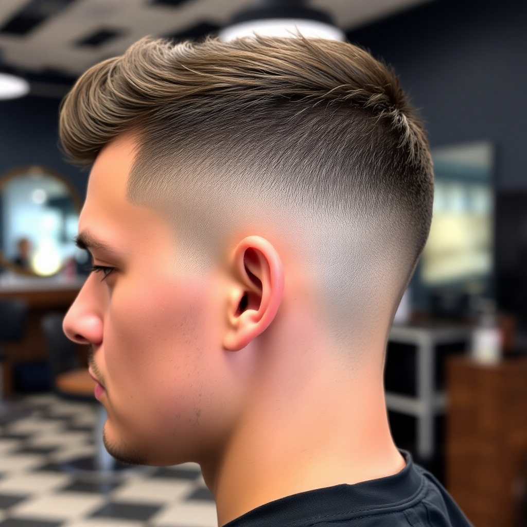 Buzz Cut With Drop Fade