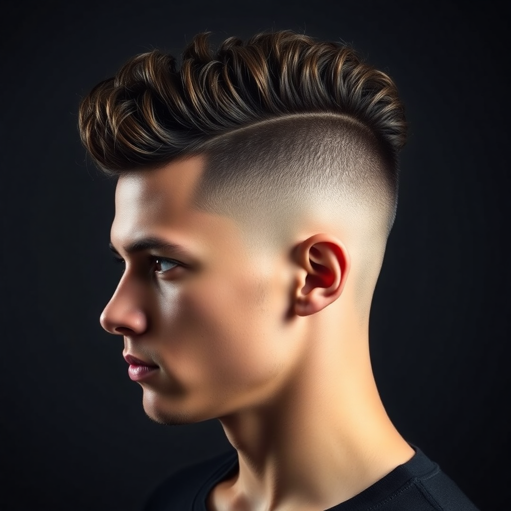 Curly Mohawk With Tapered Neckline