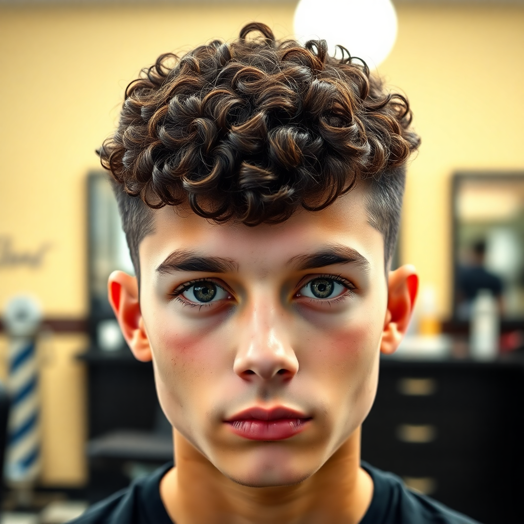 Curly Edgar Cut With Rounded Fringe