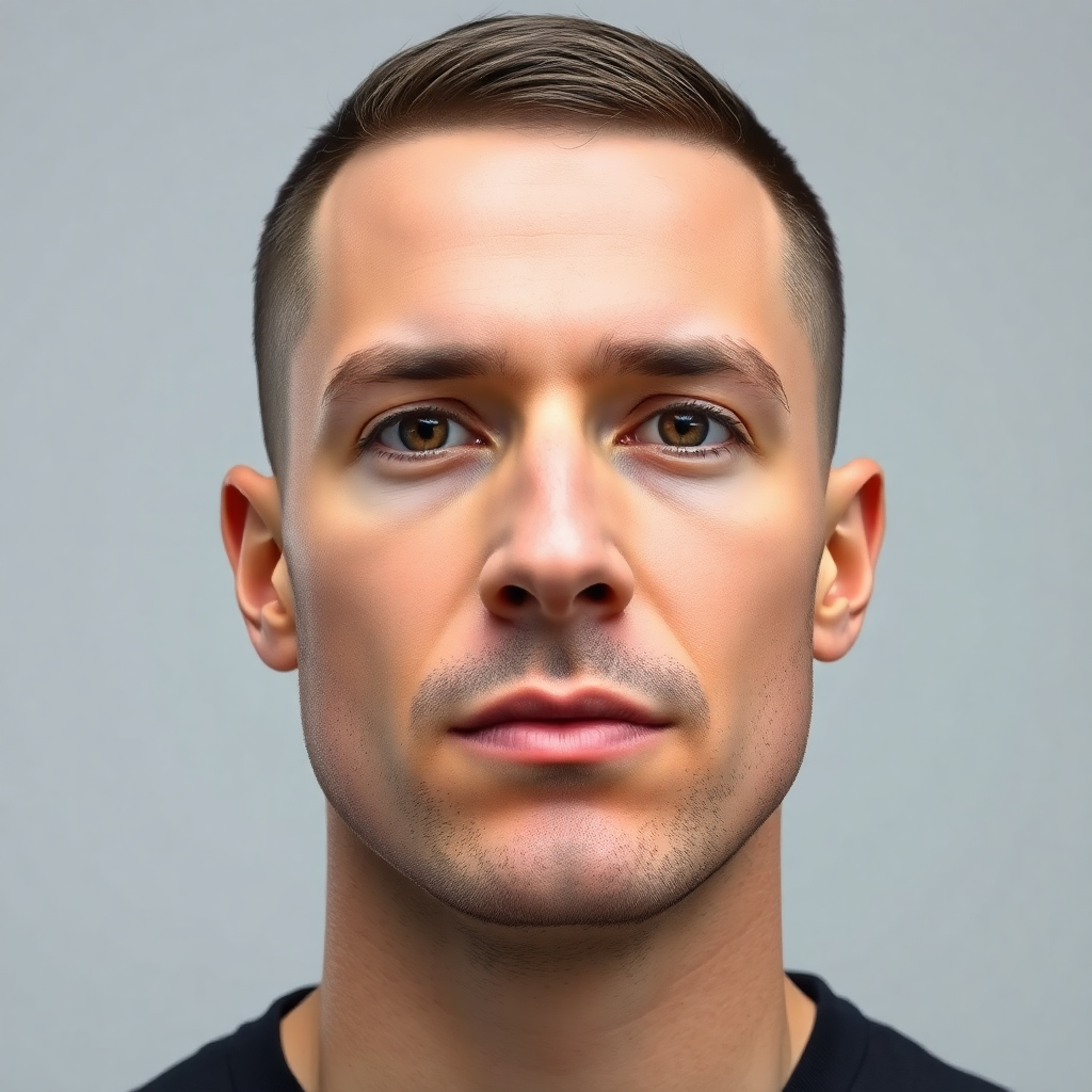Buzz Cut Shaped Around a Widow’s Peak
