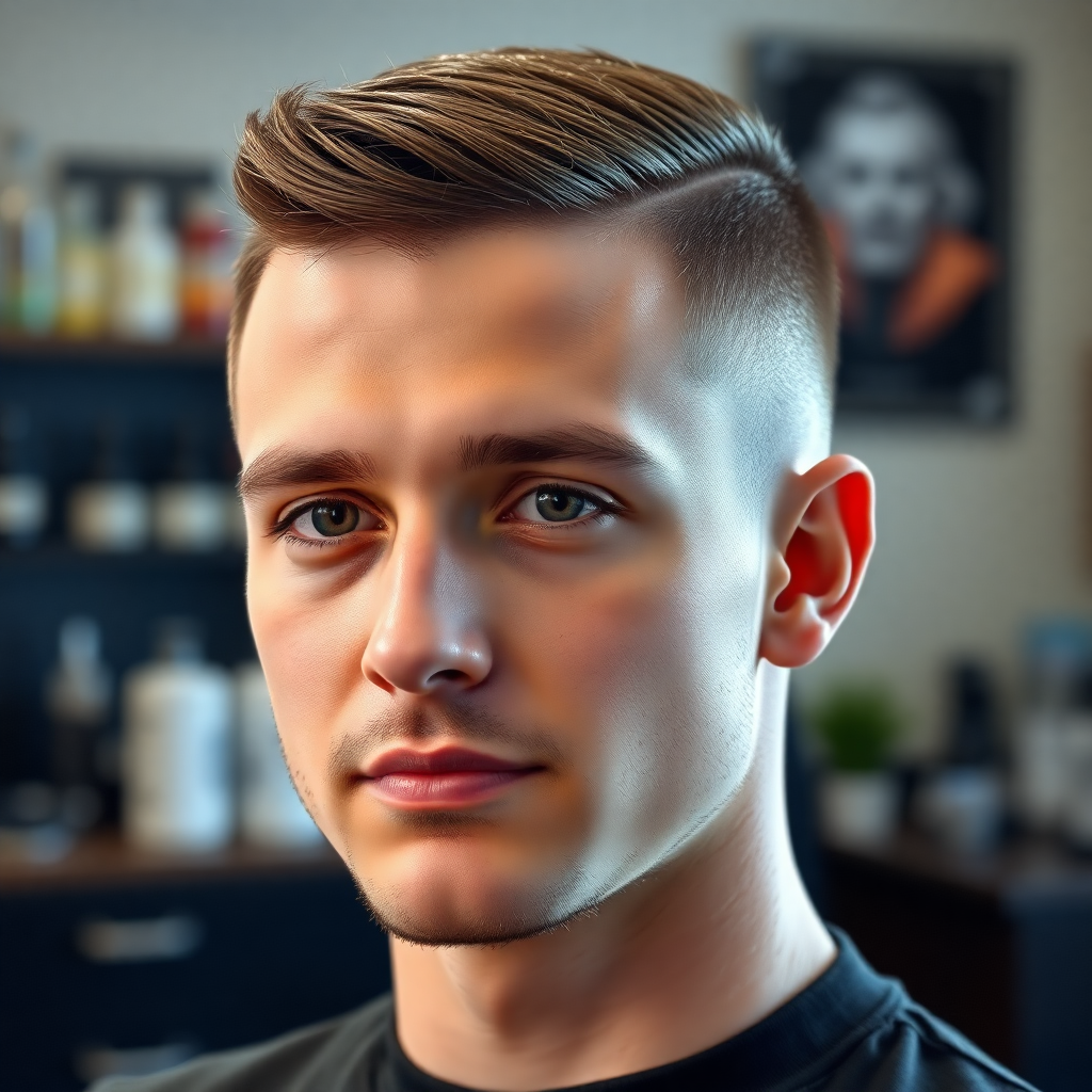 Long Buzz Cut With Tapered Sides