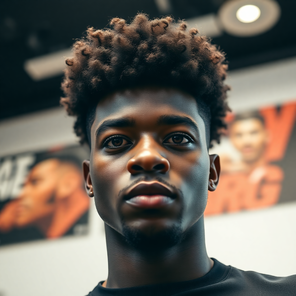 Curly High-Top Afro With Low Fade