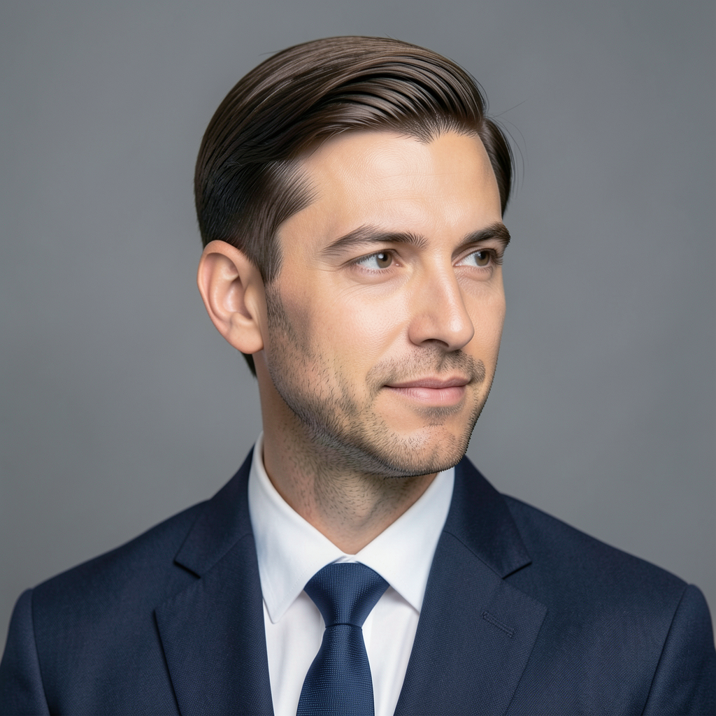 Side-Part Haircut With a Classic Taper