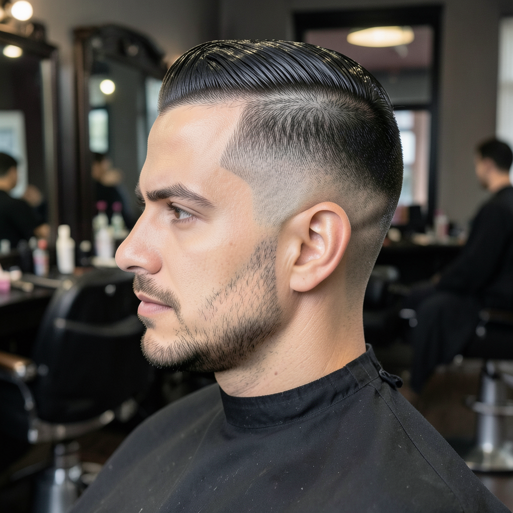 Spiky Textured Top With a Temple Fade