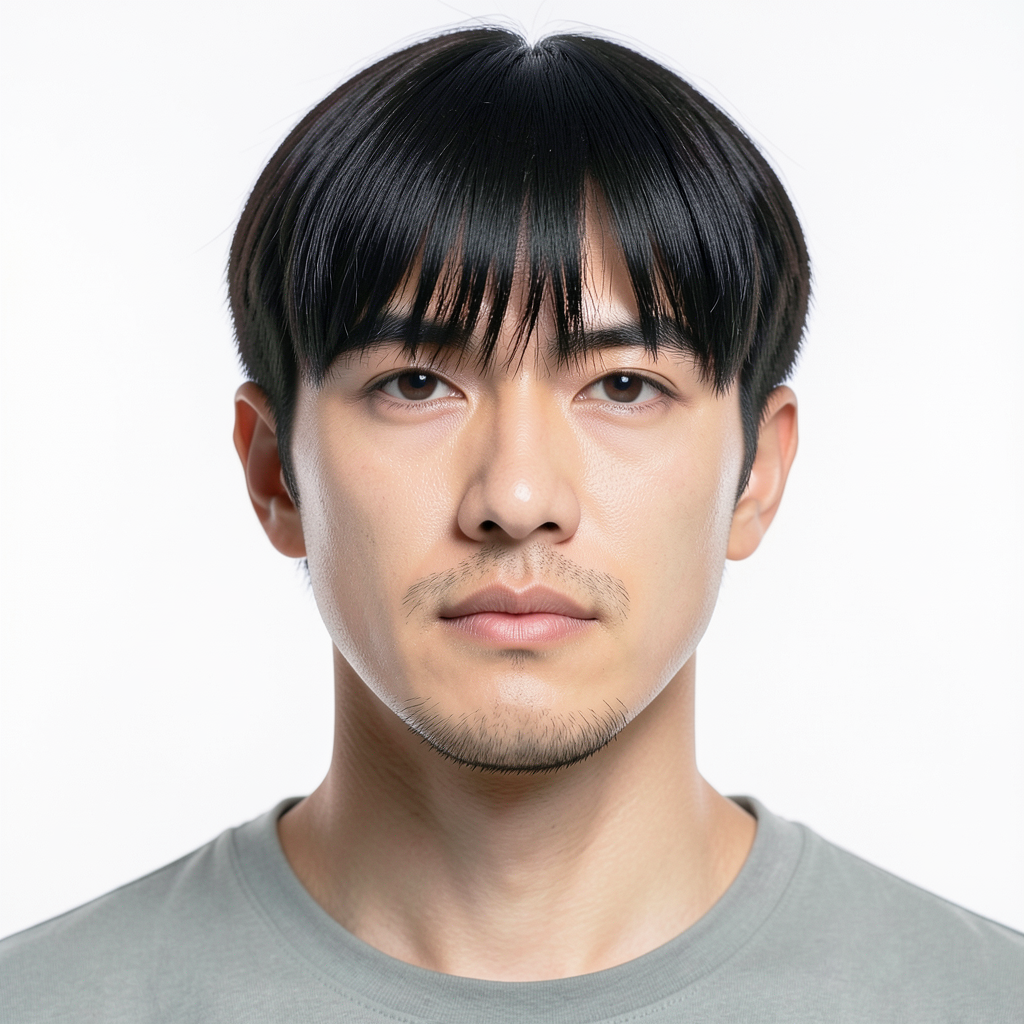  Short Curtain Haircut With a Low Taper