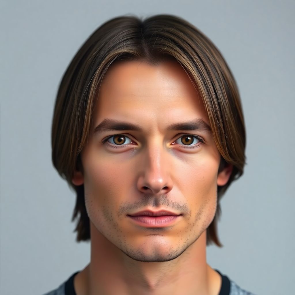 Shoulder-Length Straight Hair With a Center Part