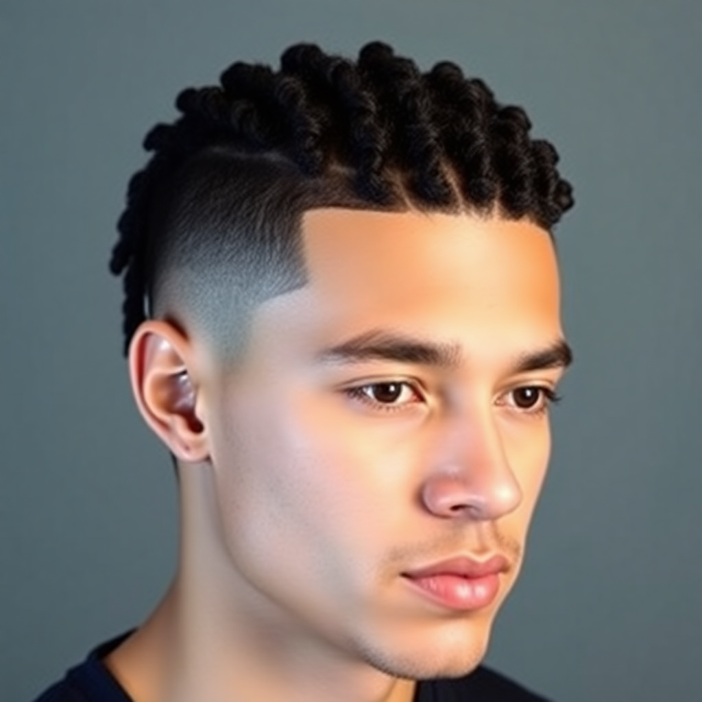 Short Comb-Coil Starter Locs With a Low Taper