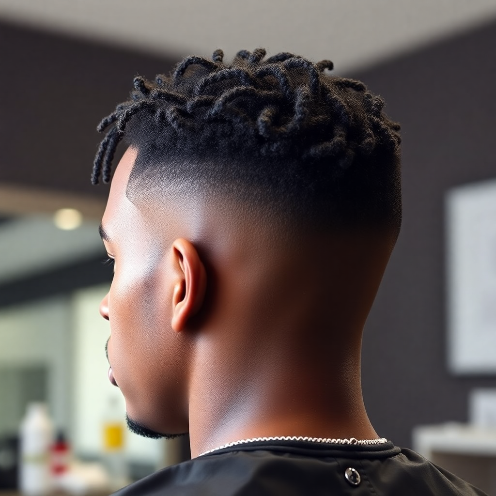Short Locs With a Drop Fade and Clean Line-Up