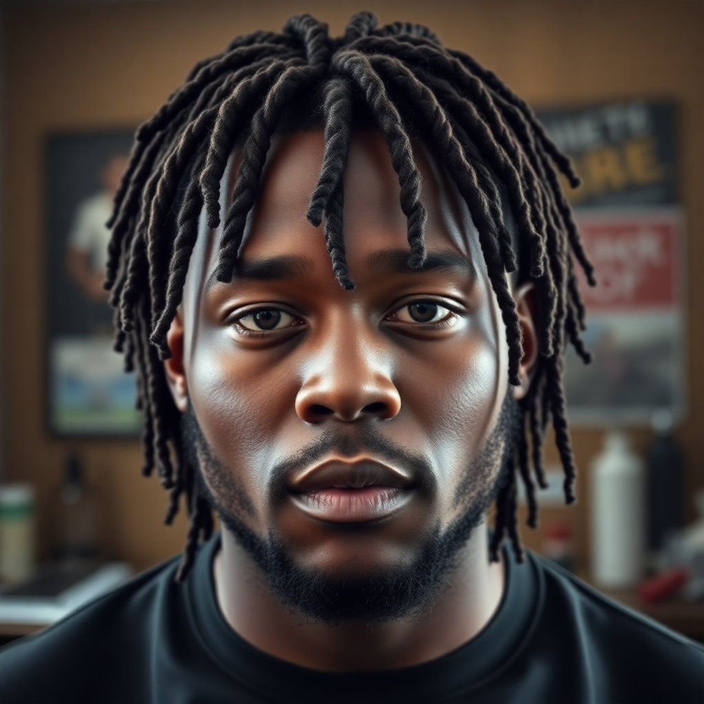 Medium Locs With a Low Taper Fade