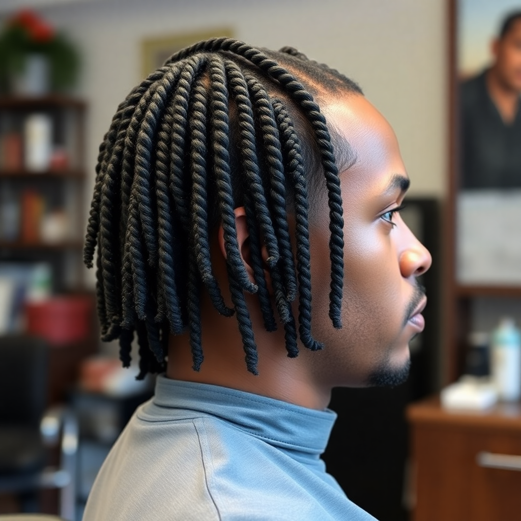 Medium Locs in Two-Strand Rope Twists