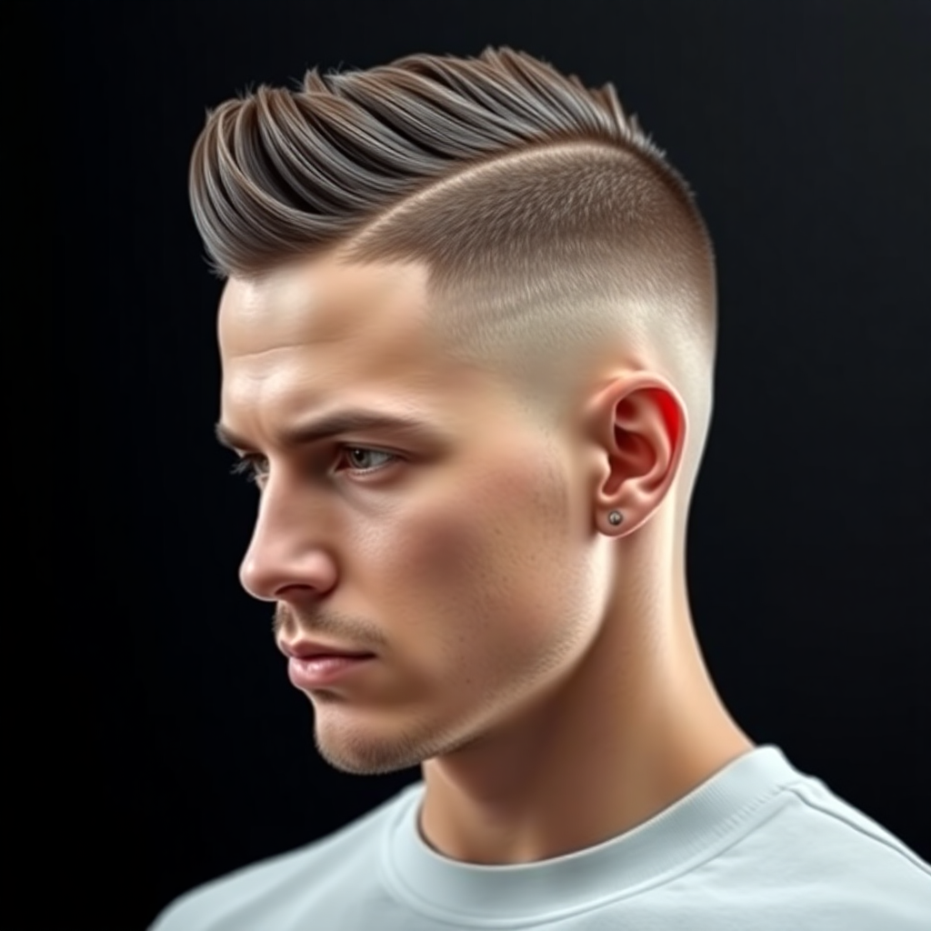 Loc Mohawk With a Rounded Burst Fade