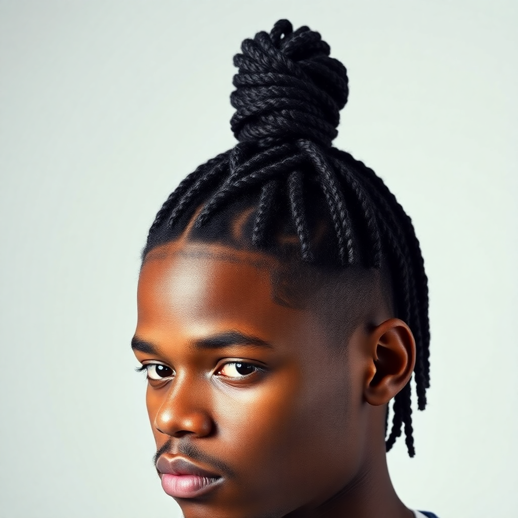 Crisscross Loc Updo With a Clean Taper