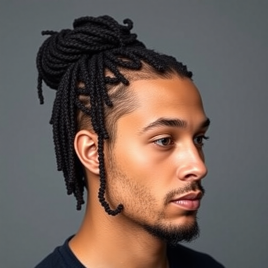 Full Loc Bun With a Temple Taper
