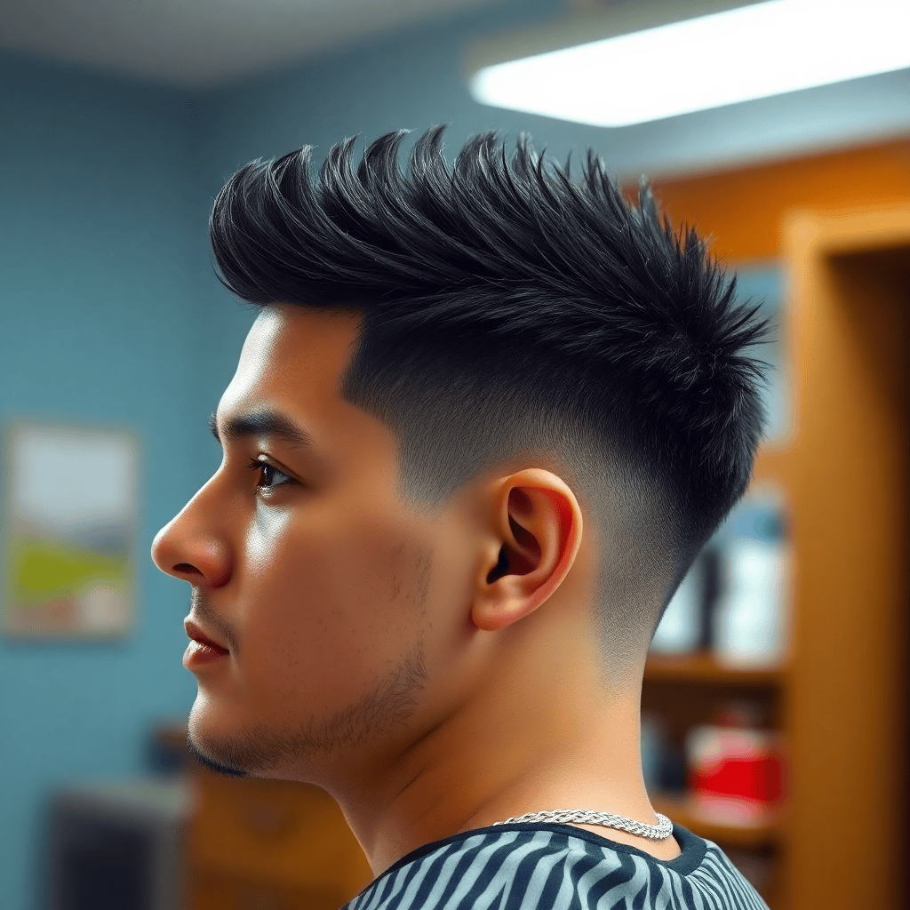 Spiky French Crop With Mid Fade