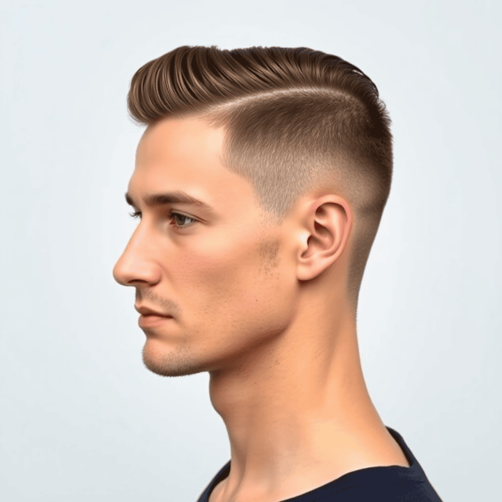  Natural Slick Back With a Clean Neck Taper