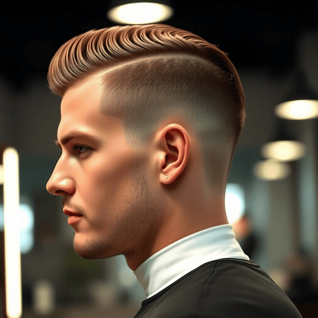  Short Slick Back With a Low Fade
