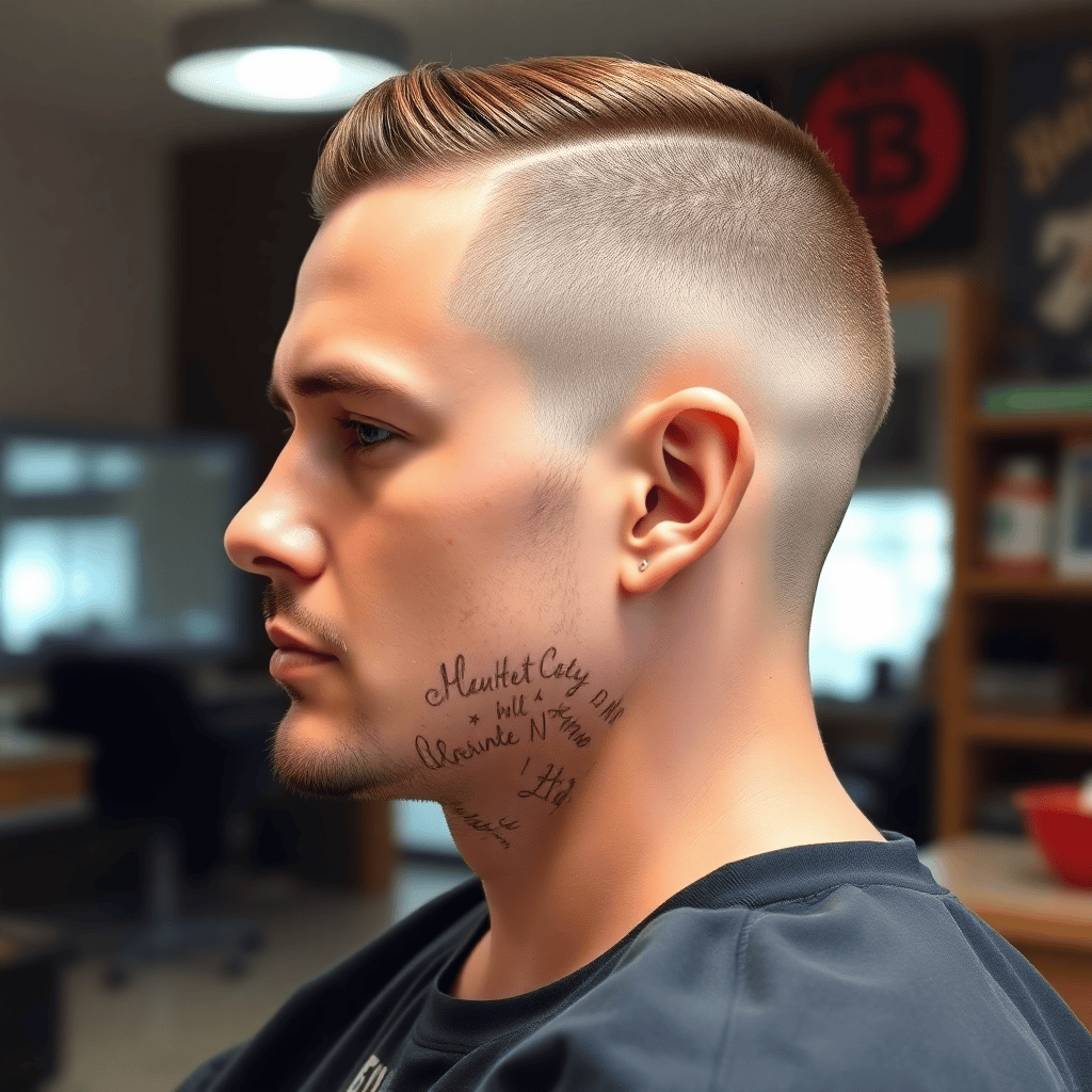 Hard-Part Slick Back With a Low Fade