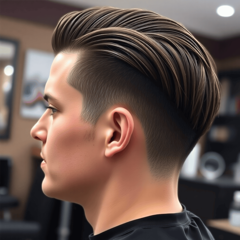 Curly Slick Back With Tapered Sides