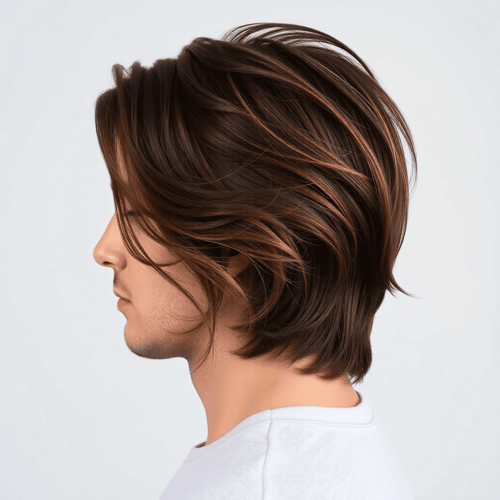 Medium-Length Flowing Slick Back