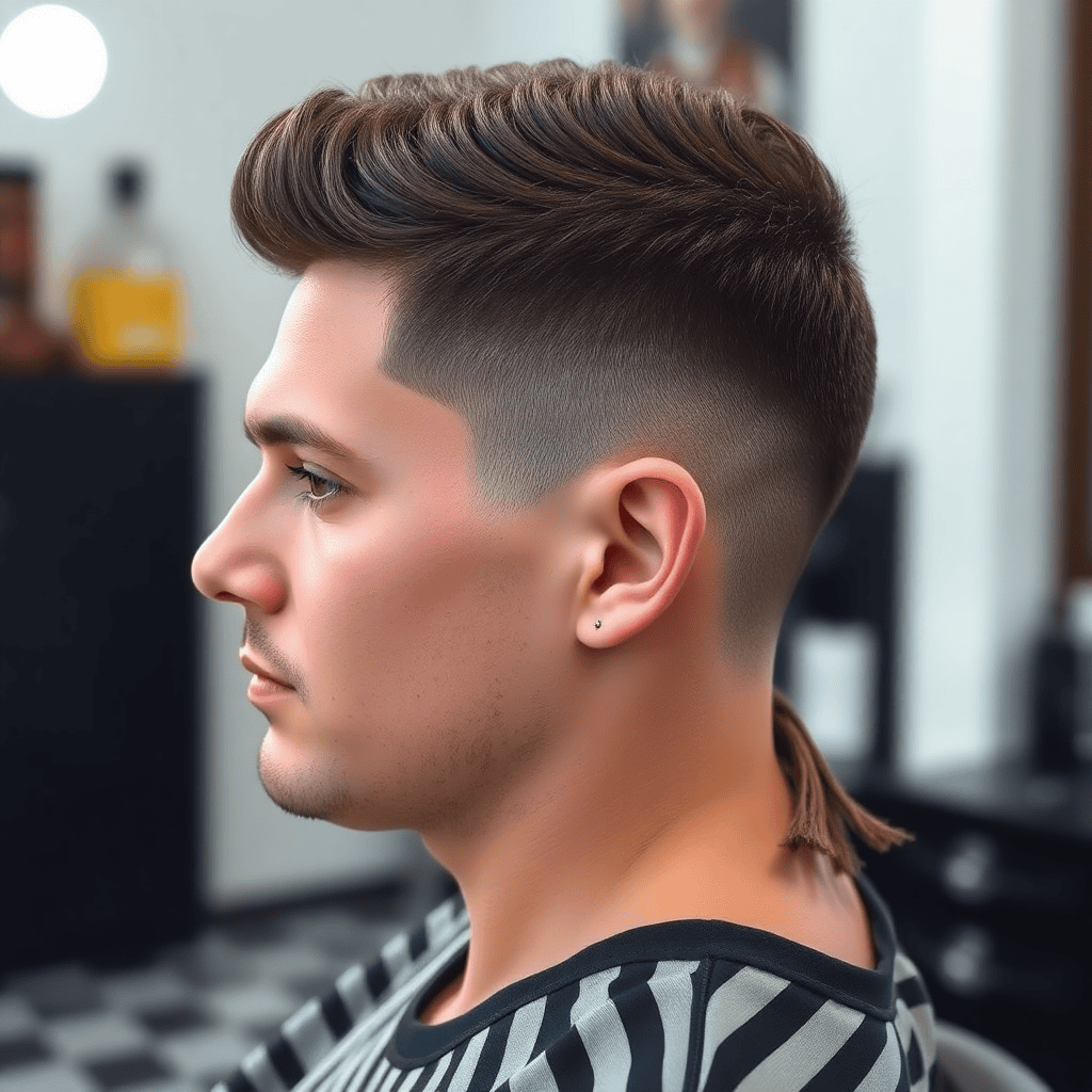 Low-Fade Short Mullet