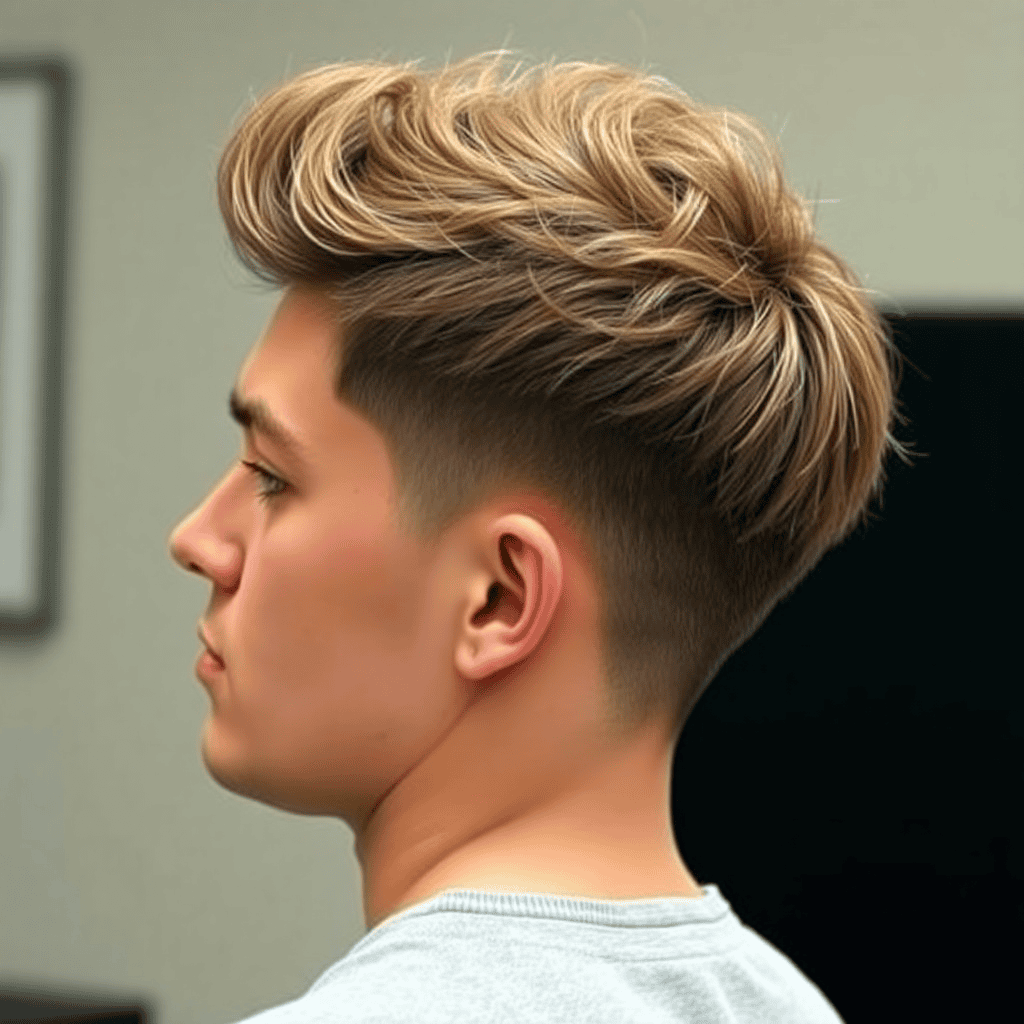 Mid-Fade Textured Mullet