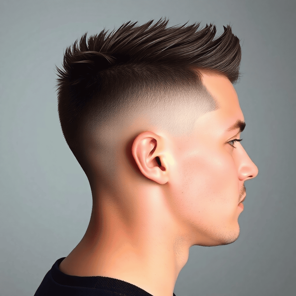 High-Fade Spiky Short Mullet
