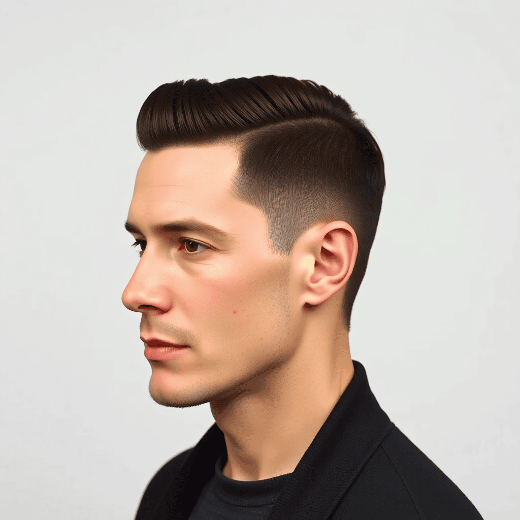 Slicked-Back Short Mullet