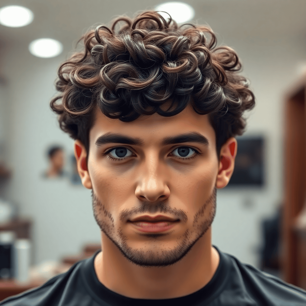 Short Curly Wolf Cut With a Natural Neckline