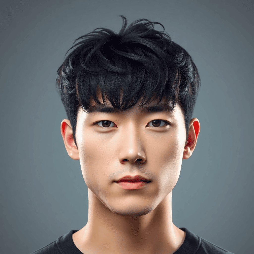 Korean Wolf Cut With Curtain Fringe