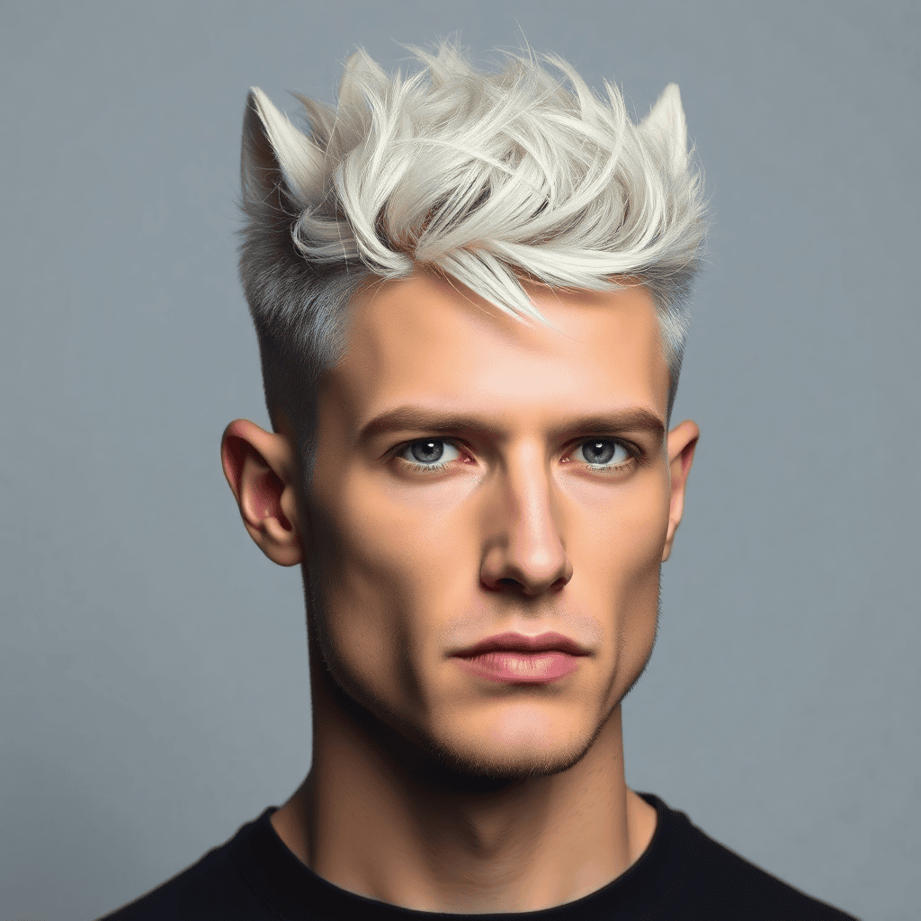 Platinum Wolf Cut With Dark Shadow Roots
