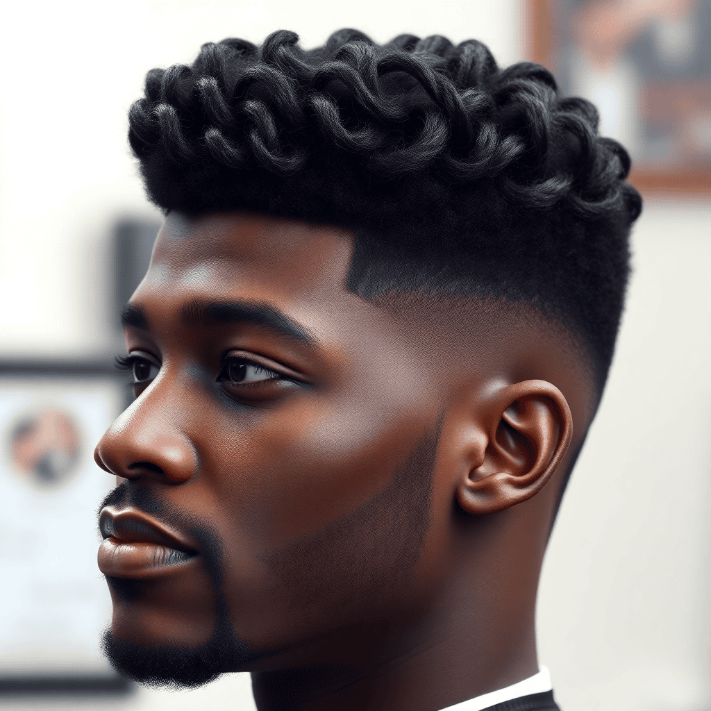 Coily Wolf Cut With Tapered Sideburns