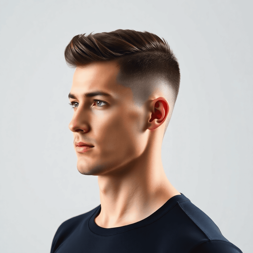 Crew Cut Quiff With Tapered Sides