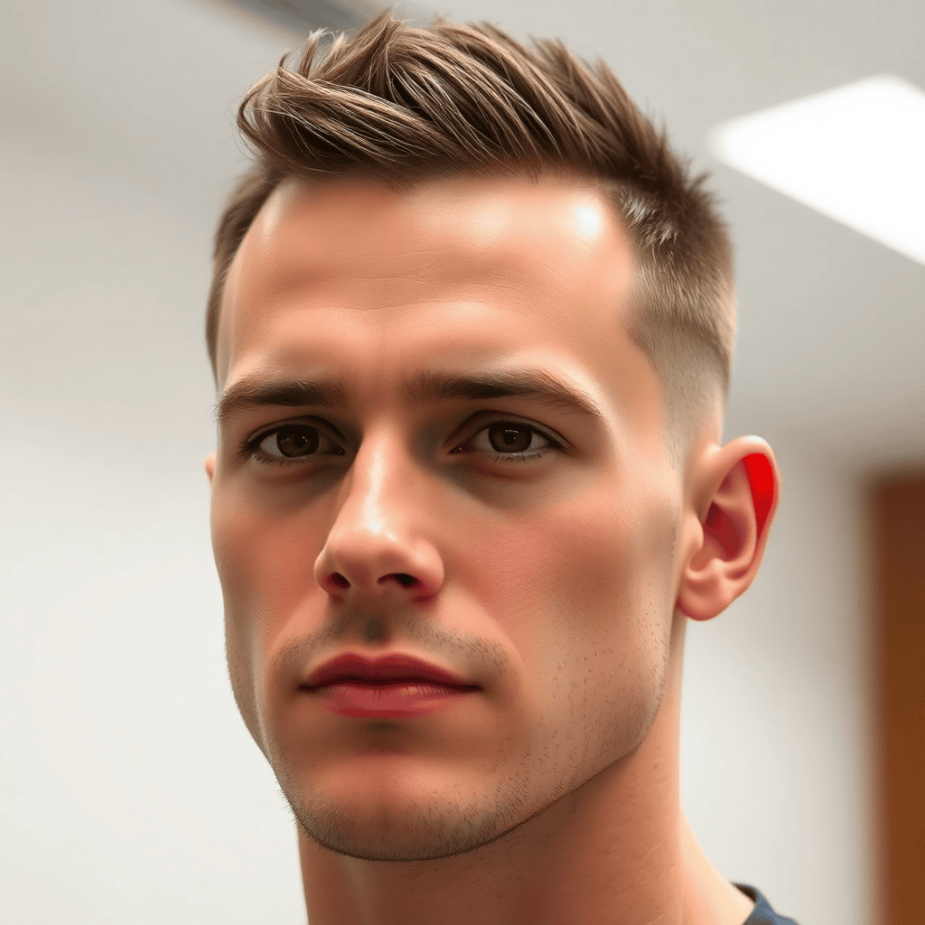 Crew Cut Quiff With Tapered Sides
