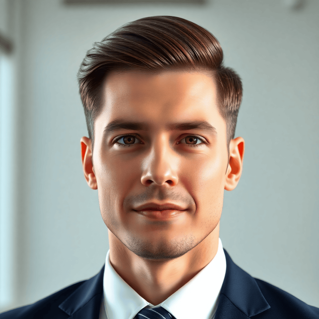 Neat Business Quiff With a Scissor Taper