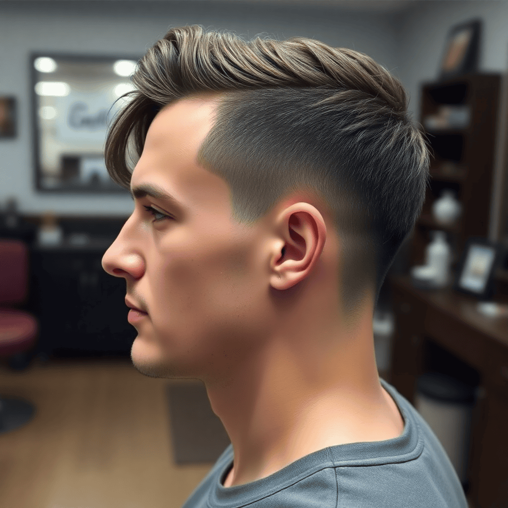 Drop Fade Quiff With a Rounded Back