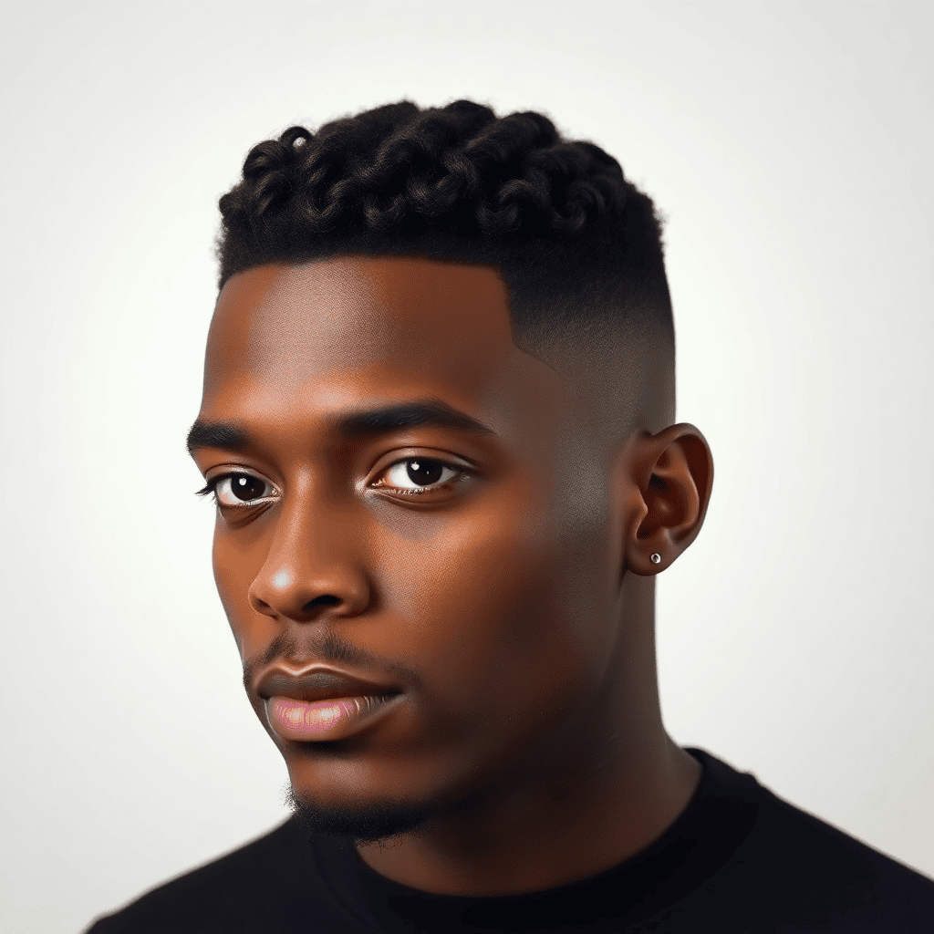 Drop Fade Quiff With a Rounded Back