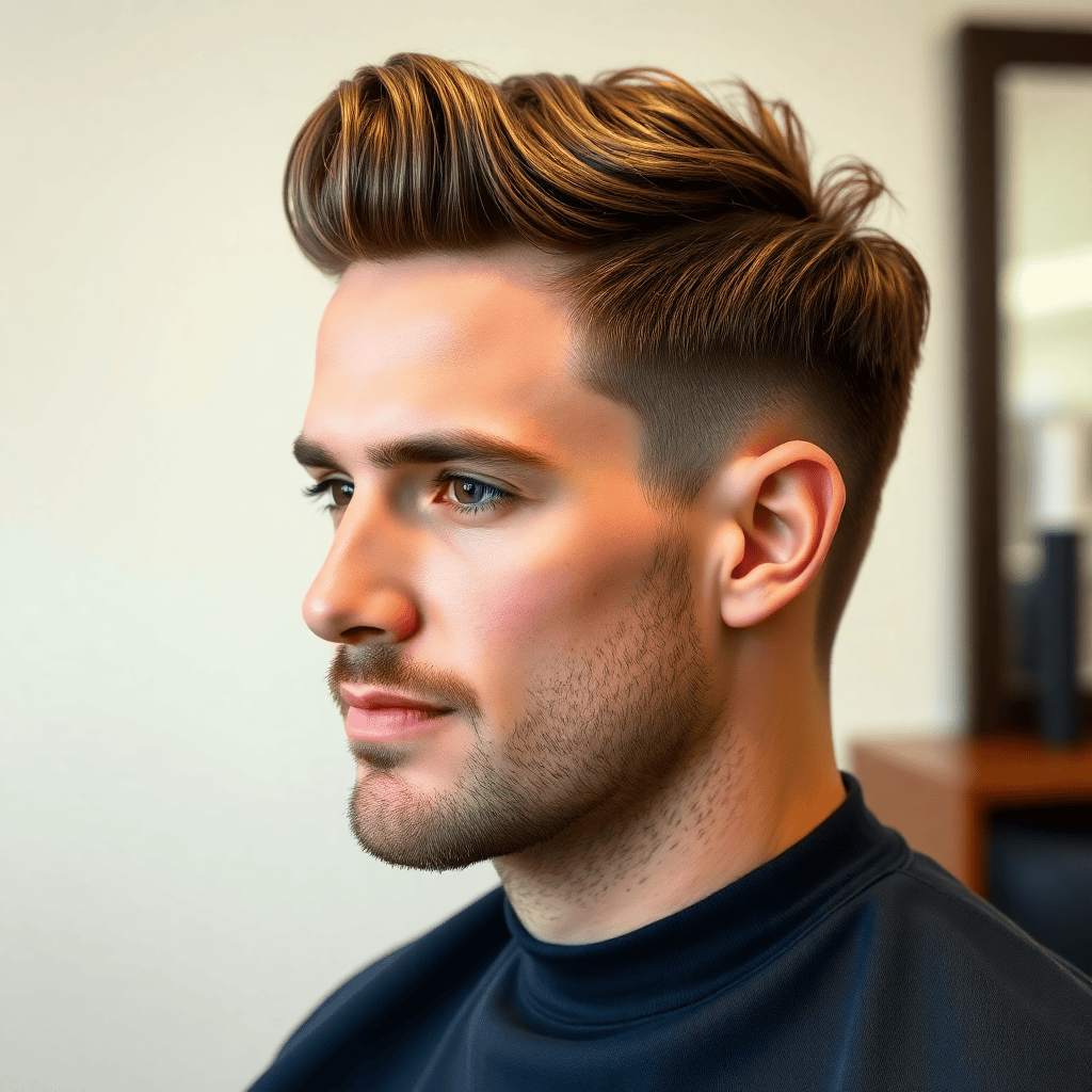 Wavy Quiff With Scissor-Cut Sides