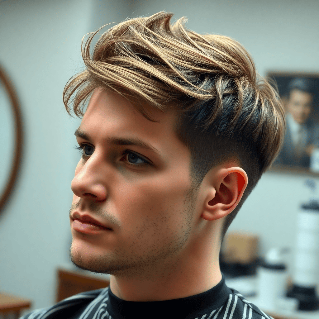 Messy Quiff With a Soft Taper