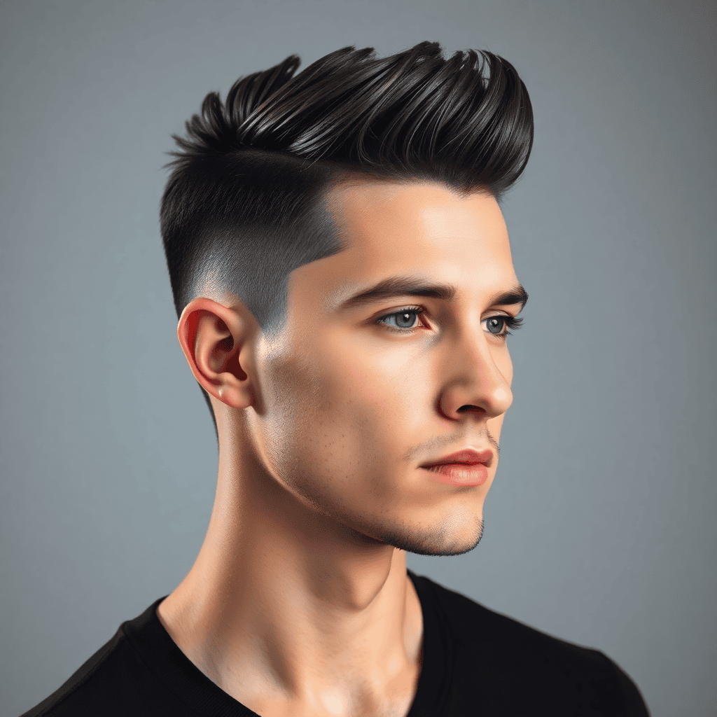 Messy Quiff With a Soft Taper
