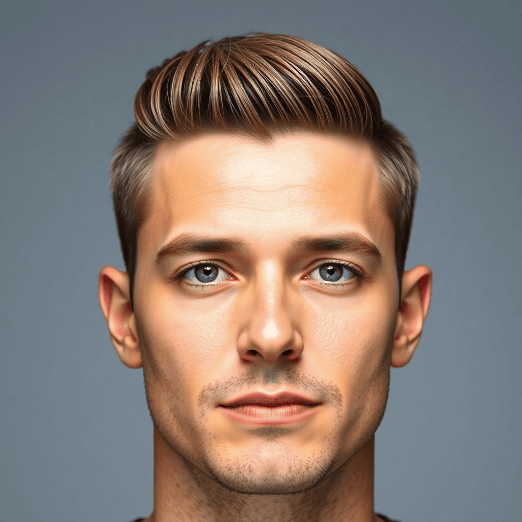 Widow’s Peak Quiff With Tapered Temples