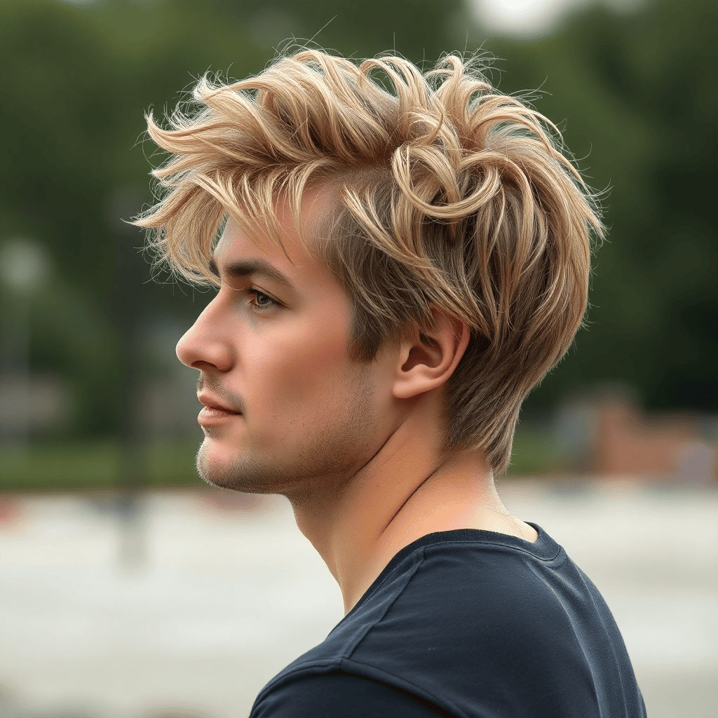 Loose Surfer Quiff With Overgrown Sides
