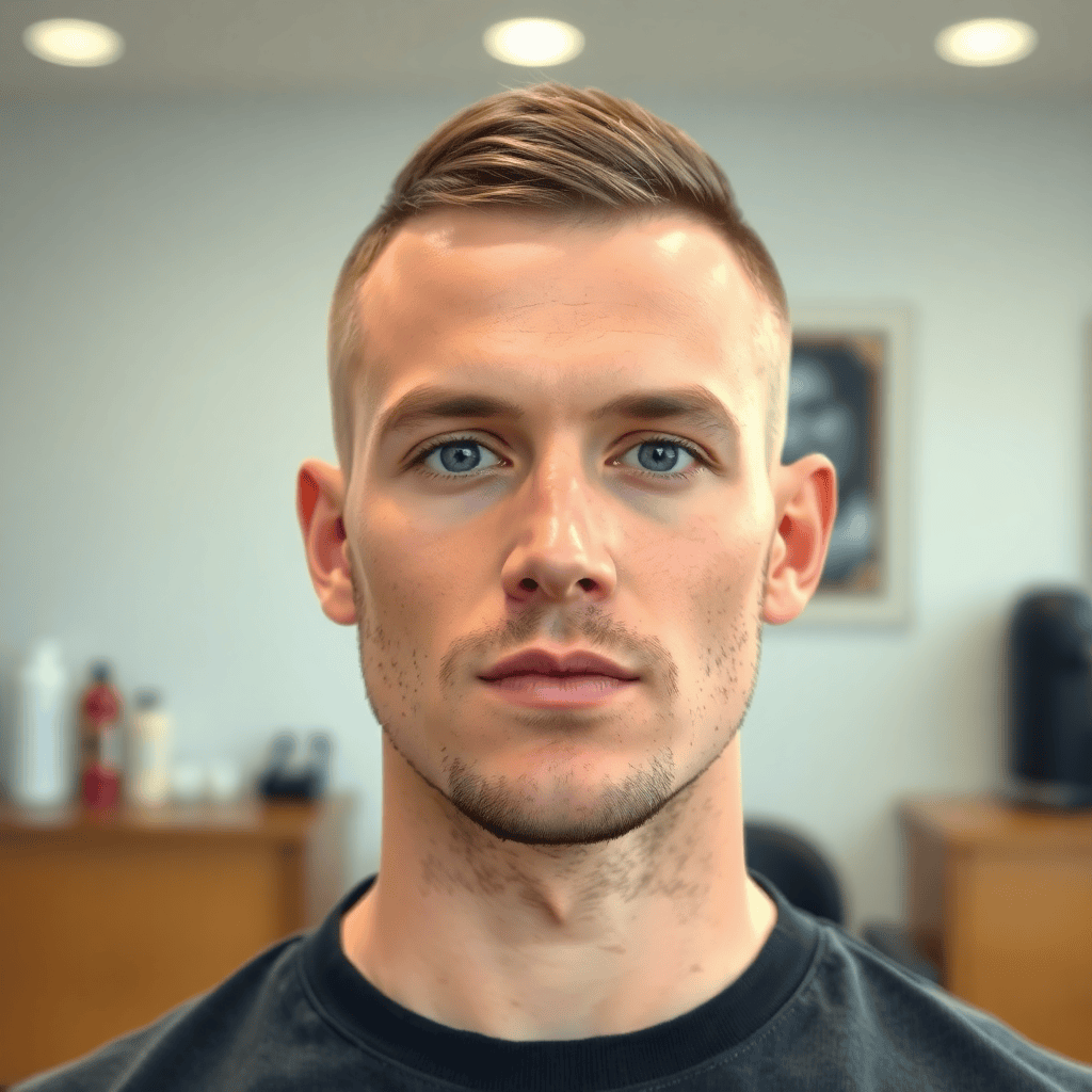 Short Buzzed Undercut With a Natural Hairline