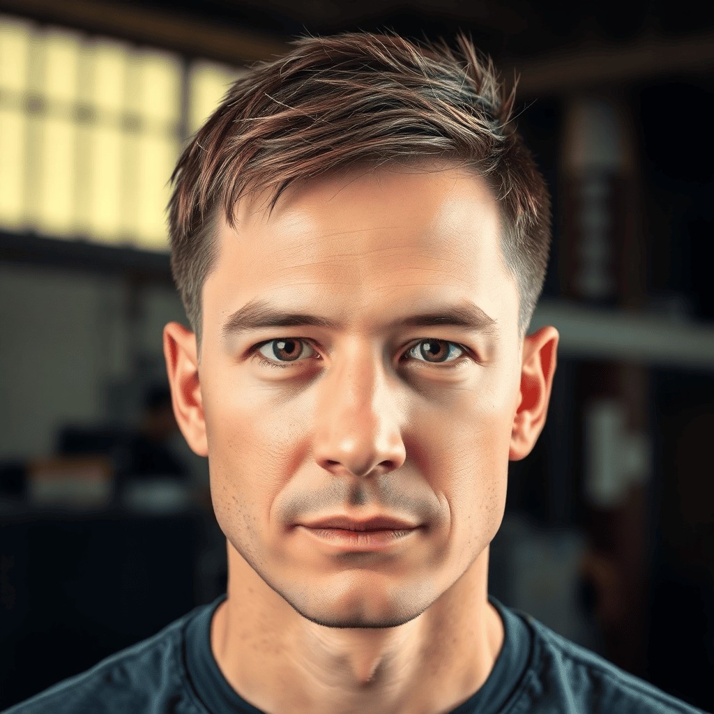 Brushed-Up Undercut With a Tapered Neckline