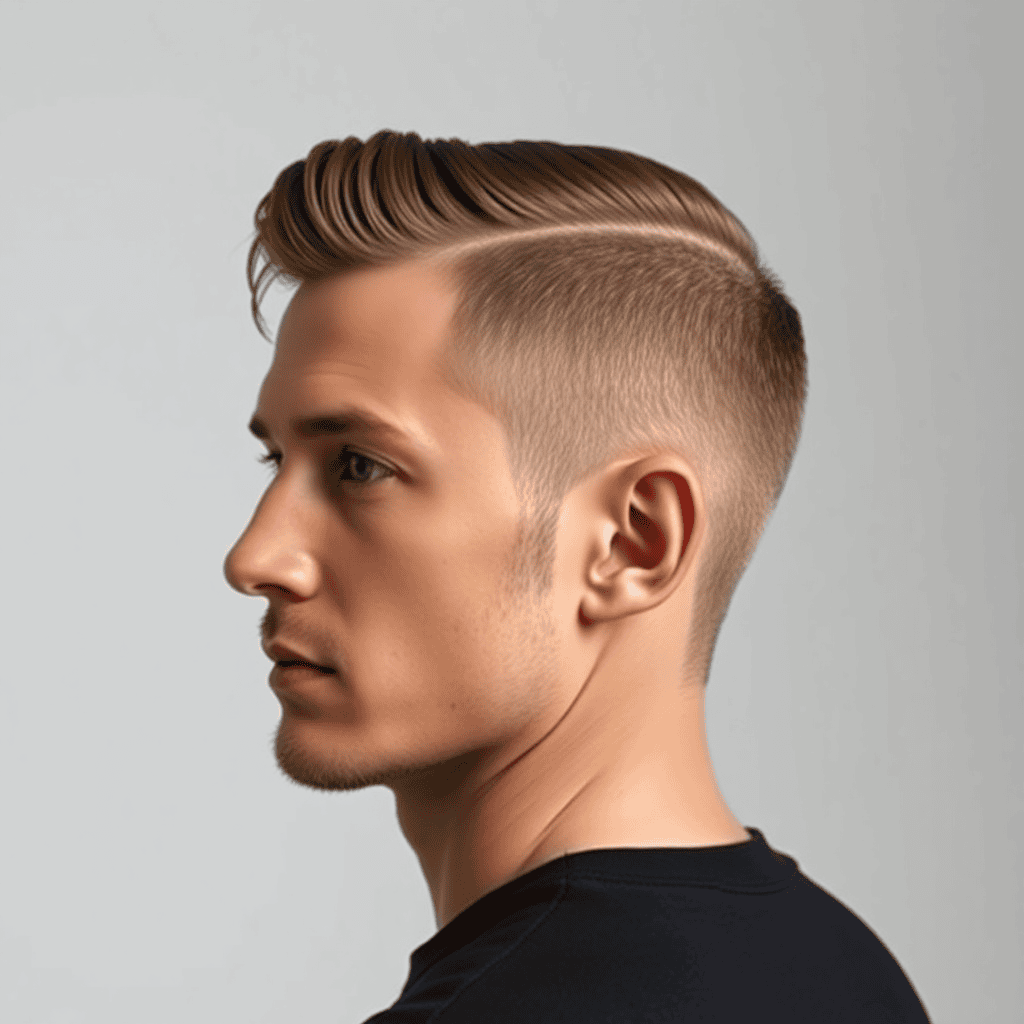 Natural-Finish Slick Back With Short Undercut Sides