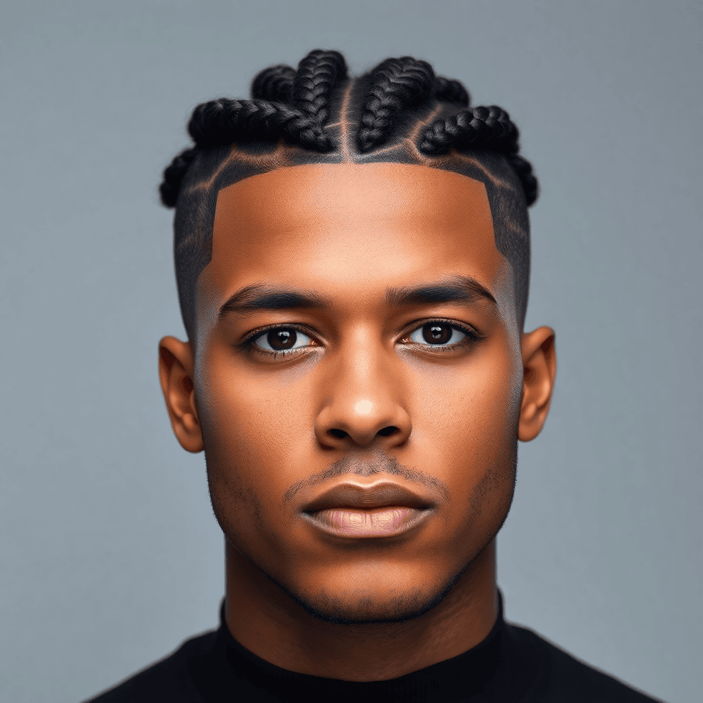 Braided Top Undercut With a Defined Hairline
