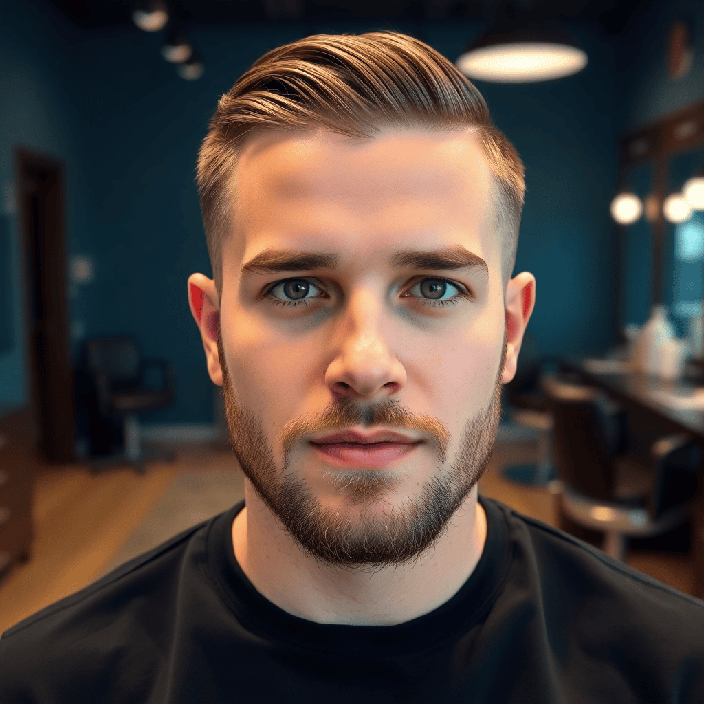 Burr Cut With a Blended Short Beard