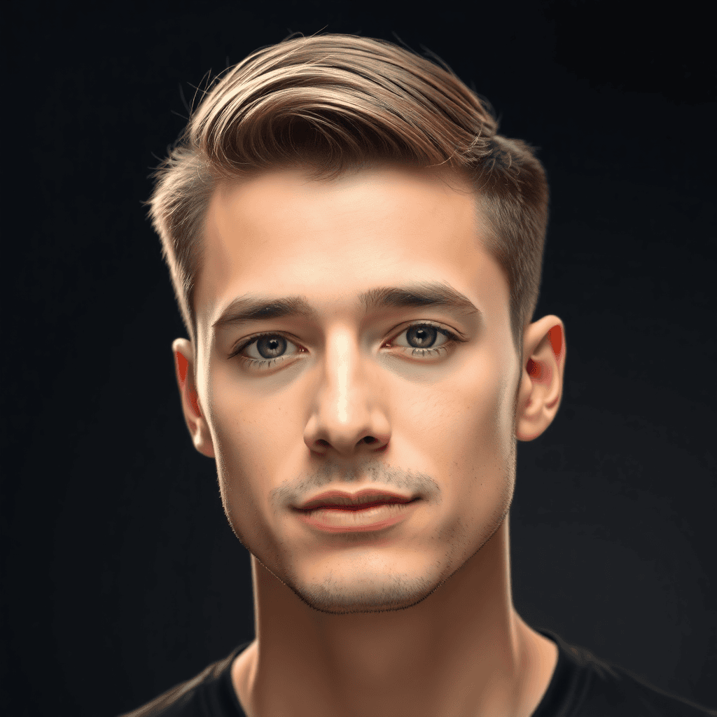 Soft Side Part With Tapered Sideburns