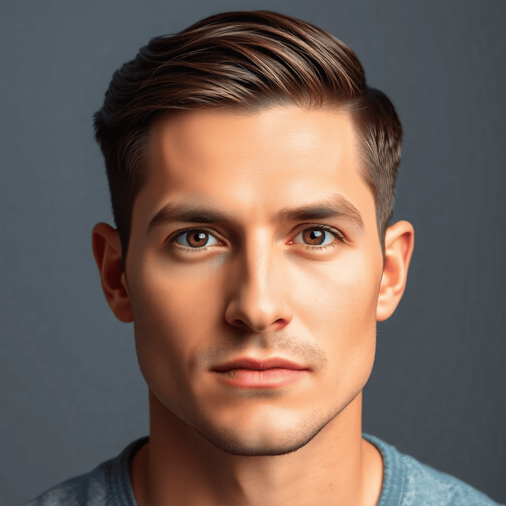 Short Wavy Side Part With Classic Taper